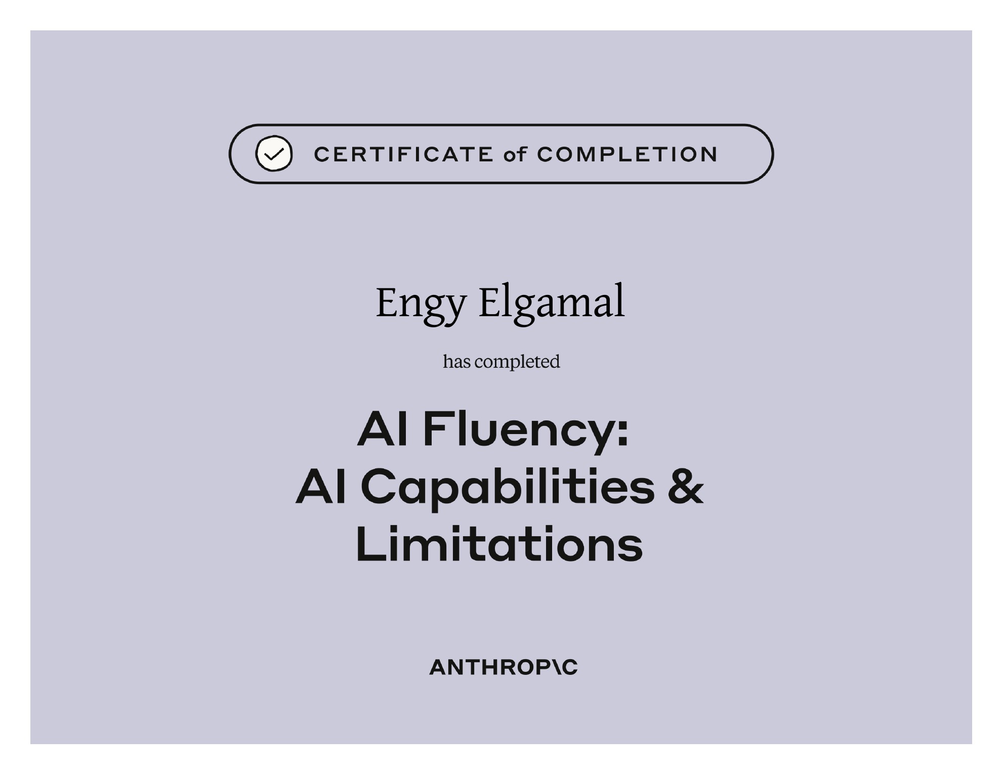 AI Fluency AI Capabilities and Limitations Certificate