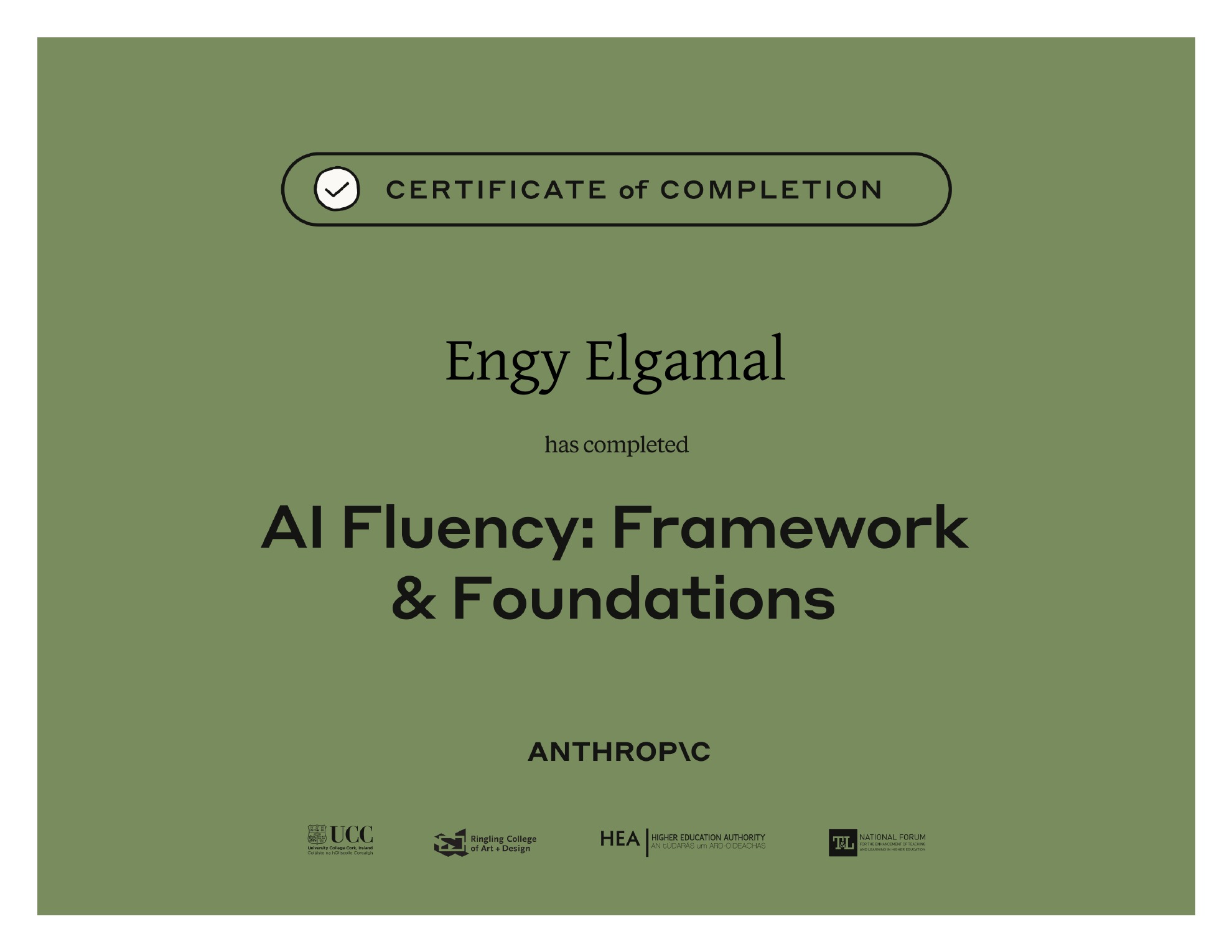 AI Fluency Framework and Foundations Certificate