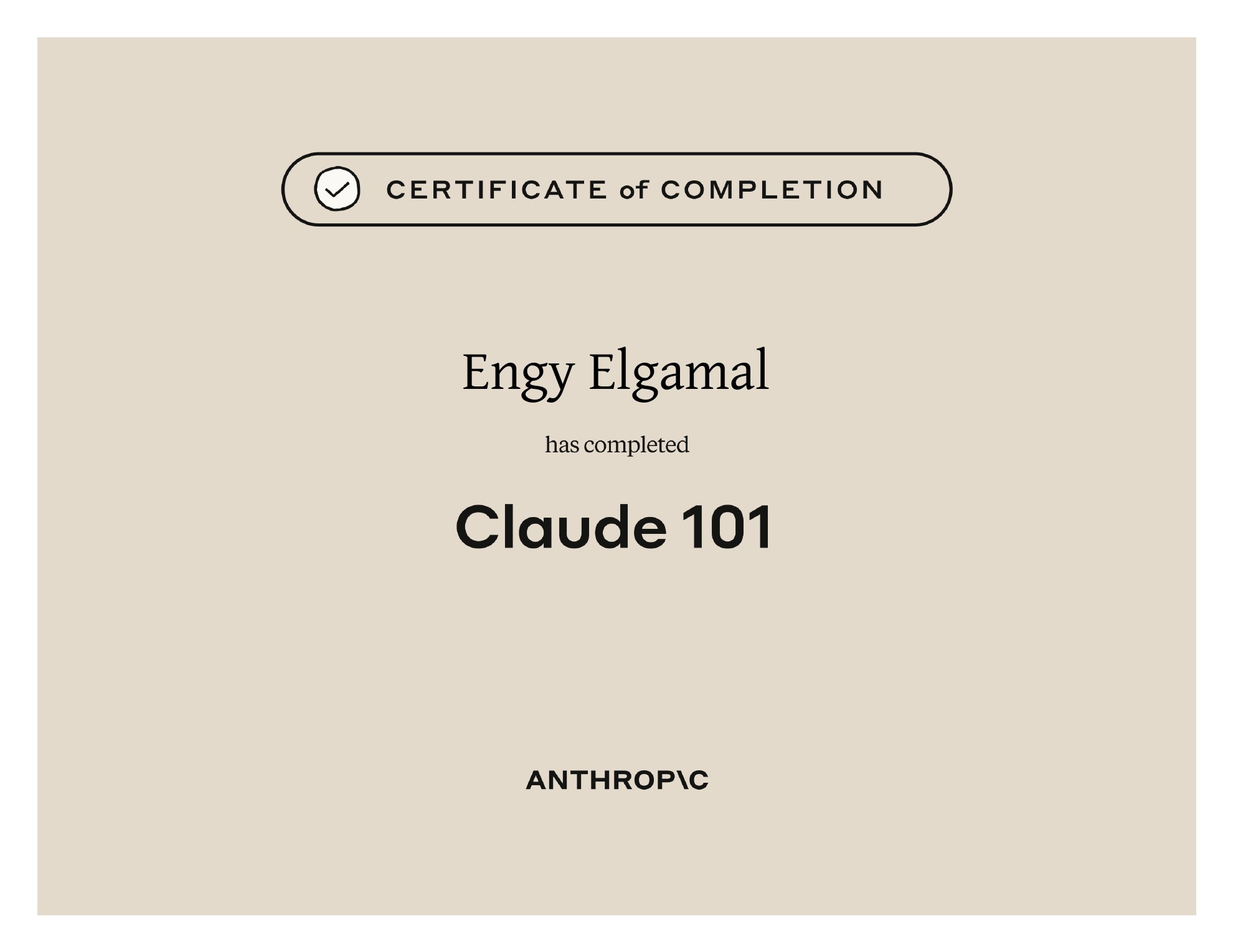 Claude 101 Certificate